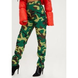 Prettylittlething Camo Print Cargo Trousers